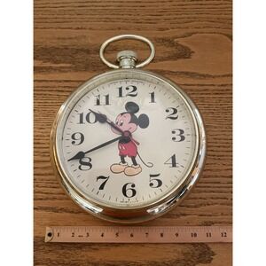 Vintage Welby by Elgin Mickey Mouse Pocket Watch Style Wall Clock Disney 10 Inch